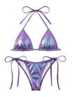 Conjunto de biquíni Balasami Liquid Metallic Rainbow para mulheres Conjunto de biquíni Balasami Liquid Metallic Rainbow para mulheres