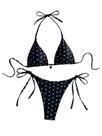 Conjunto de biquíni BEAUDRM feminino Gingham Triangle Thong Conjunto de biquíni BEAUDRM feminino Gingham Triangle Thong