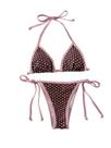 Conjunto de biquíni BEAUDRM feminino Gingham Triangle Thong Conjunto de biquíni BEAUDRM feminino Gingham Triangle Thong