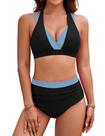 Conjunto de biquíni BMJL, roupa de banho feminina de cintura alta para controle de barriga