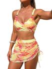 Conjunto de biquíni com saia de natação ZAFUL 2026 Tummy Control amarelo para mulheres