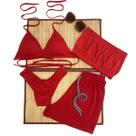Conjunto de Biquíni com top e Short em Tecido Suplex