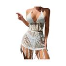 Conjunto De Biquíni Crochê Sexy Para Mulheres Adolescentes Com Franjas, Roupa De Praia Para Férias