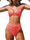 Conjunto de biquíni CUPSHE, cintura alta, recortada e decote em V - S Conjunto de biquíni CUPSHE, cintura alta, recortada e decote em V - S