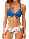 Conjunto de biquíni CUPSHE com estampa floral Knot Bunny Tie para mulheres