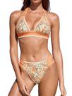 Conjunto de biquíni CUPSHE halter com decote em V e recortes, XS Conjunto de biquíni CUPSHE halter com decote em V e recortes, XS