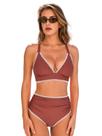 Conjunto de biquíni CUPSHE, maiô feminino de cintura alta, vermelho ferrugem, tamanho L