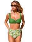 Conjunto de biquíni CUPSHE, roupa de banho feminina de cintura alta para controle de barriga
