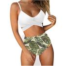 Conjunto de biquíni de moda feminina Swimsuit Suspensórios de impressão de duas peças Swimwear Beachwear