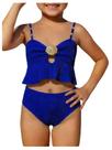 Conjunto de biquíni de praia de 2 peças para meninas MakeMeChic, 7Y Conjunto de biquíni de praia de 2 peças para meninas MakeMeChic, 7Y