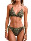 Conjunto de biquíni feminino CUPSHE com decote em V, frente única, gravata automática