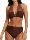 Conjunto de biquíni feminino CUPSHE de cintura alta Bandeau Mesh XL Coffee
