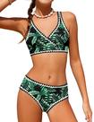Conjunto de biquíni feminino KANGKANG, tamanho 10-12, decote em V, 2 peças Conjunto de biquíni feminino KANGKANG, tamanho 10-12, decote em V, 2 peças