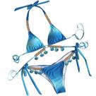 Conjunto de biquíni feminino moda gradiente soild maiô duas peças preenchido soild swimwear beachwear
