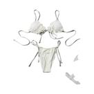 Conjunto De Biquíni Feminino Sexy Push up Com Tiras 2025, Moda Praia Sólida