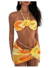 Conjunto de biquíni feminino SOLY HUX de 3 peças com saia coberta