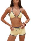 Conjunto de biquíni feminino ZAFUL Halter Triangle Gingham Color Block