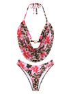 Conjunto de biquíni feminino ZAFUL Triangle Halter Swimsuit Leopard XL Conjunto de biquíni feminino ZAFUL Triangle Halter Swimsuit Leopard XL