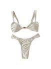 Conjunto de biquíni Floerns, maiô feminino de cintura alta, branco XS-L