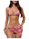 Conjunto de biquíni floral feminino Leopard 3D Swimsuit Milumia de 2 peças