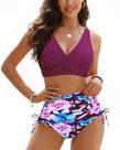Conjunto de biquíni GVAOO, maiô feminino de cintura alta e decote em V
