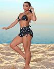 Conjunto de Biquíni Hot Pant Short com Top Triângulo Ajustável Estampado