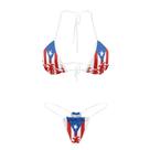 Conjunto de biquíni Jekioweii Flag of Puerto Rico com alça transparente Conjunto de biquíni Jekioweii Flag of Puerto Rico com alça transparente