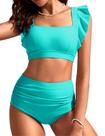 Conjunto de biquíni Kate Kasin, maiôs femininos de cintura alta M, verde marinho