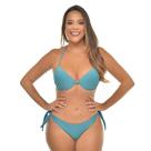 Conjunto de Biquini Liso Com Bojo Calcinha de Amarrar Semi Fio Dental Verão Verde