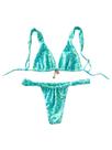 Conjunto de biquíni MakeMechic com estampa floral triangular azul Conjunto de biquíni MakeMechic com estampa floral triangular azul