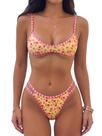 Conjunto de biquíni MakeMechic feminino Boho Micro Thong Cheetah Gingham Conjunto de biquíni MakeMechic feminino Boho Micro Thong Cheetah Gingham