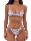 Conjunto de biquíni MakeMechic feminino Boho Micro Thong Cheetah Gingham