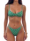 Conjunto de biquíni MakeMechic feminino Boho Micro Thong verde floral