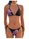 Conjunto de biquíni MakeMechic Floral Triangle Thong Purple Flower