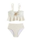 Conjunto de Biquíni Metálico com Concha para Meninas OYOANGLE 12 Anos Conjunto de Biquíni Metálico com Concha para Meninas OYOANGLE 12 Anos