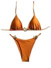 Conjunto de biquíni Milumia Triangle Halter Halter Brown Conjunto de biquíni Milumia Triangle Halter Halter Brown