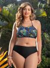 Conjunto de Biquíni Plus Size Top Com Bojo, Tanga Média