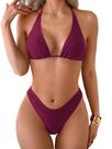 Conjunto de biquíni RoseSeek com top triângulo halter e calcinha brasileira