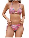 Conjunto de biquíni RoseSeek feminino leopardo floral multicolorido XS