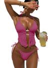 Conjunto de biquíni RoseSeek, maiô feminino com miçangas, halter, melancia Conjunto de biquíni RoseSeek, maiô feminino com miçangas, halter, melancia