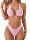 Conjunto de biquíni RoseSeek Triangle Halter Top High Cut Bottom