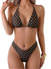Conjunto de biquíni RoseSeek Triangle Halter Top High Cut Bottom
