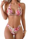 Conjunto de biquíni RoseSeek Triangle Halter Top High Cut Bottom