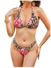 Conjunto de biquíni RoseSeek Triangle Halter Top High Cut Bottom