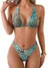 Conjunto de biquíni RoseSeek Triangle Halter Top High Cut Bottom