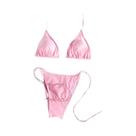 Conjunto De Biquíni Sexy Com Estampa E Tiras Para Mulheres, Micro Triângulo, Mini Maiô, Roupa De