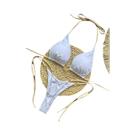 Conjunto De Biquíni Sexy Feminino Com Alças, Cintura Baixa, Cor Sólida, Dois Peças, Triângulo,