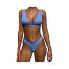Conjunto De Biquíni Sexy Feminino Com Decote Em V, Sólido, 2023, Cintura Baixa, Dois Peças, Moda