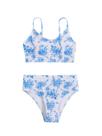 Conjunto de biquíni SOLY HUX com estampa floral feminina 9Y, alça espaguete