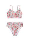 Conjunto de biquíni SOLY HUX com estampa floral feminina 9Y, alça espaguete